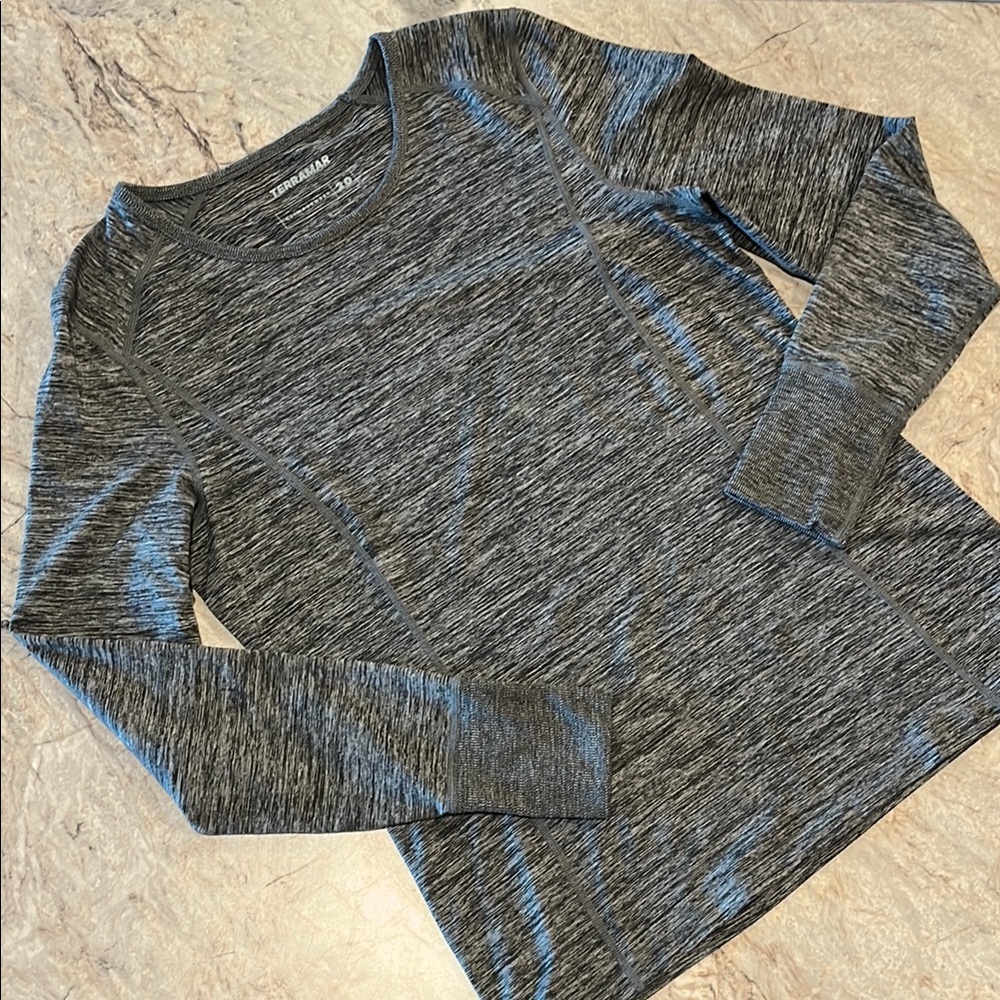 Terramar Women's Long Sleeve Tee Climasense 2.0 Gray